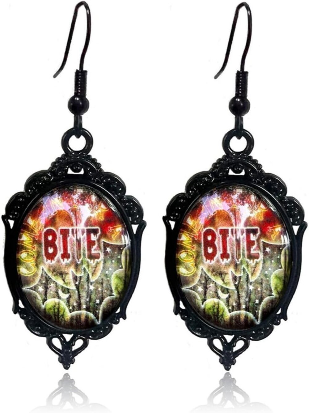 Women's Black Gothic Bat Elegant Spooky Look Fashion Halloween Jewelry Earrings